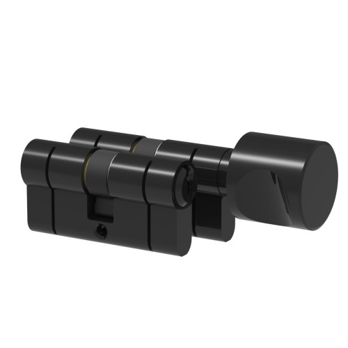 Komplet wkładek Łucznik D profil E8 30-45 gałka MF10 od 45 czarna